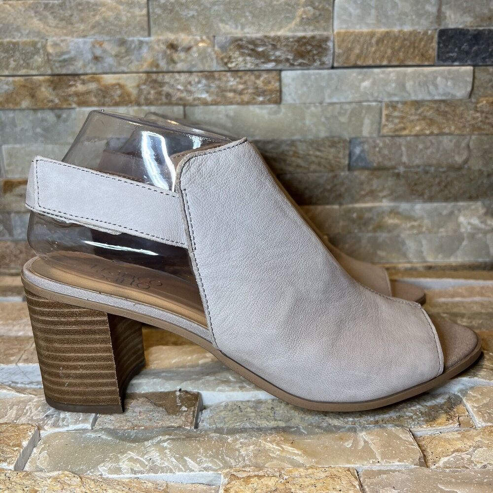 Franco Sarto Helix Taupe Slingback Leather Sandals Women's Size 10